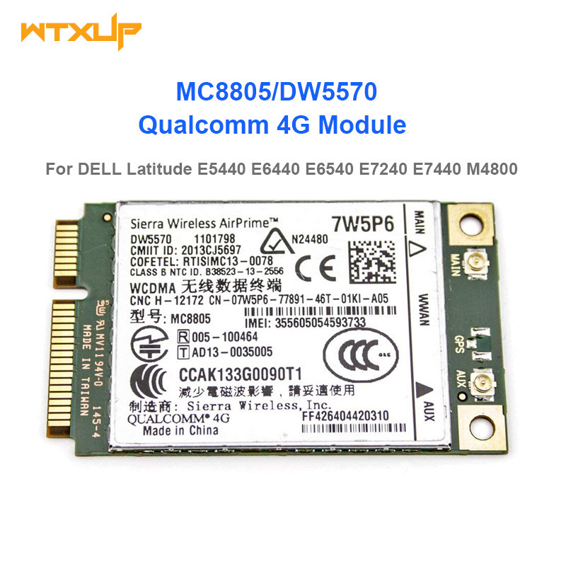 Unlocked Mc8805 Dw5570 7W5P6 Hspa+ Wwan Broadband Mobile 4G Module For Dell Latitude E5440 E6440