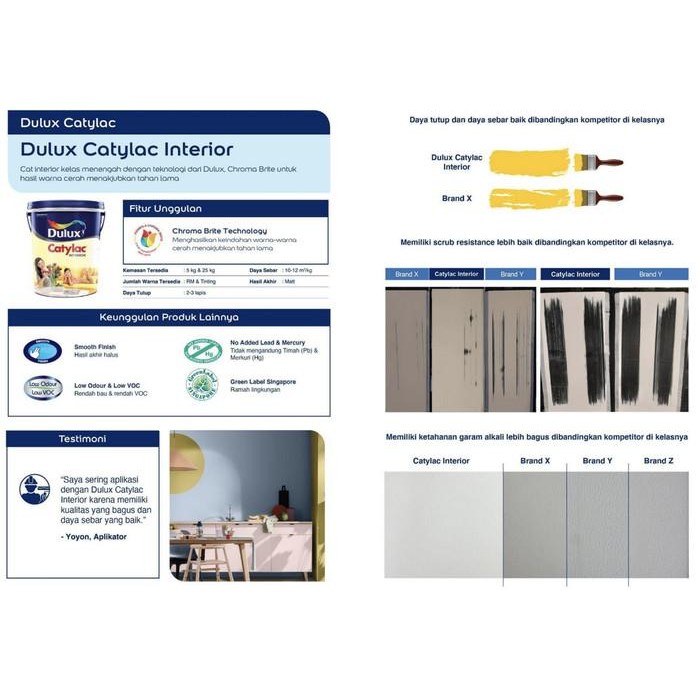 CAT DULUX CATYLAC INTERIOR 5 KG - PUTIH LAGUNA 44475