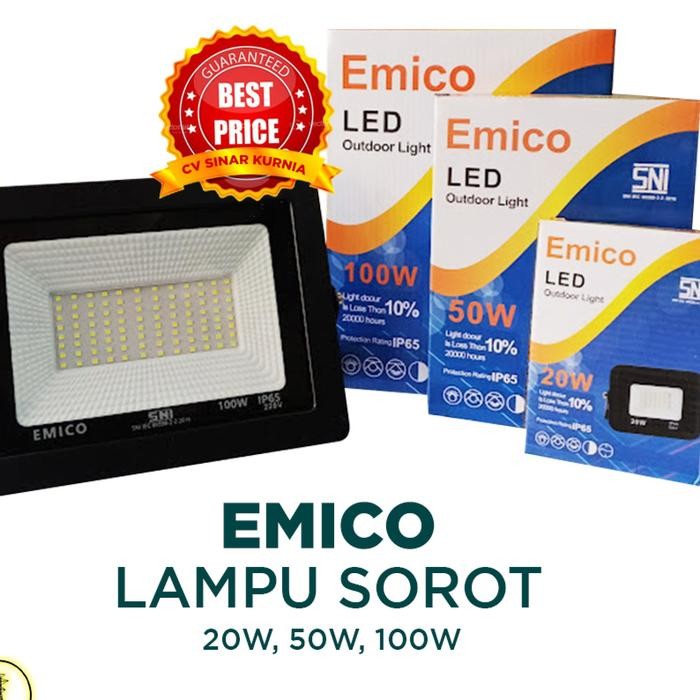 LAMPU SOROT EMICO/LAMPU TEMBAK LED 100 WATT IP65 ANTI AIR EMICO/PUTIH