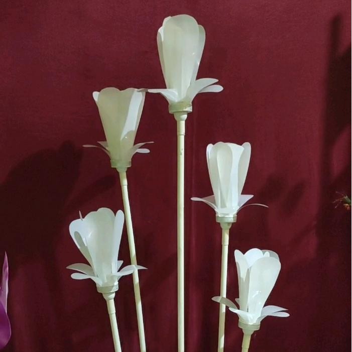 STANDING LAMPU BUNGA TULIP WEDDING KUNCUP ISI 5 TANGKAI KELOPAK HIAS DEKORASI PVC 1 SET(KIRI/KANAN