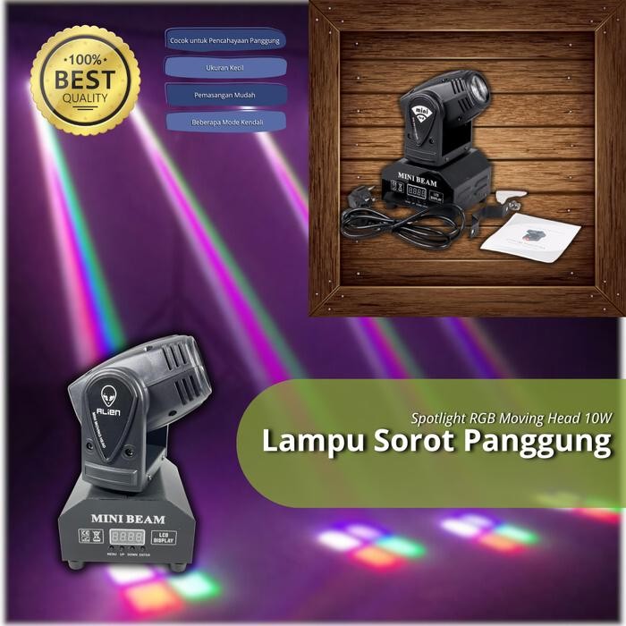 LAMPU SOROT PANGGUNG MINI LED BEAM SPOTLIGHT MOVING HEAD WATERPROOF