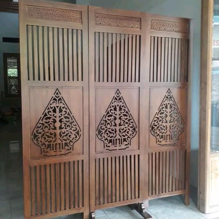 SEKAT PEMBATAS RUANGAN LIPAT KAYU JATI SKETSEL PEMBATAS RUANGAN LIPAT