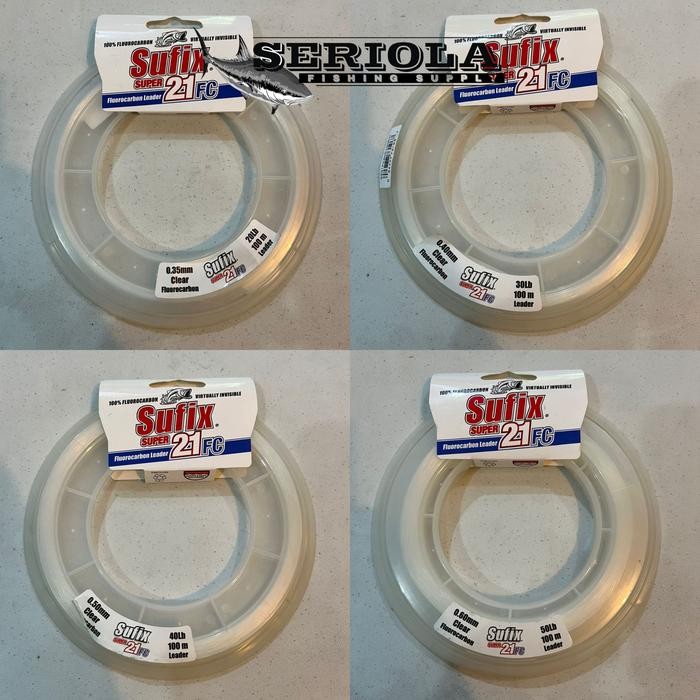 LEADER SUFIX SUPER 21FC CLEAR 100M 20lb 30lb 40lb 50lb 60lb