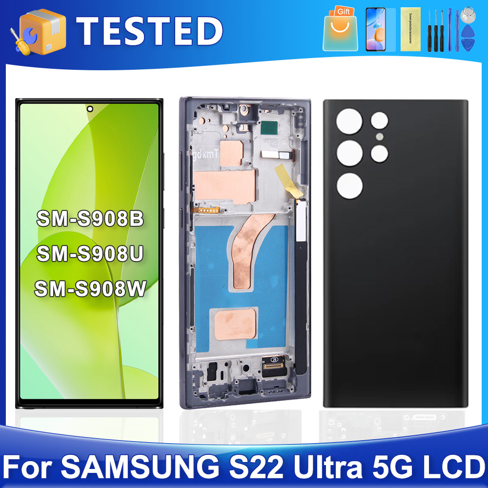 S22 Ultra For Samsung Tested For S22Ultra S908 S908B S908U S908W S908E Lcd Display Touch Screen