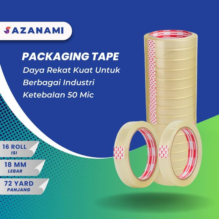 

PROMO! 1 PACK ISOLASI BENING 18MM X 72Y SAZANAMI LAKBAN BENING 18MM - 16 ROLL