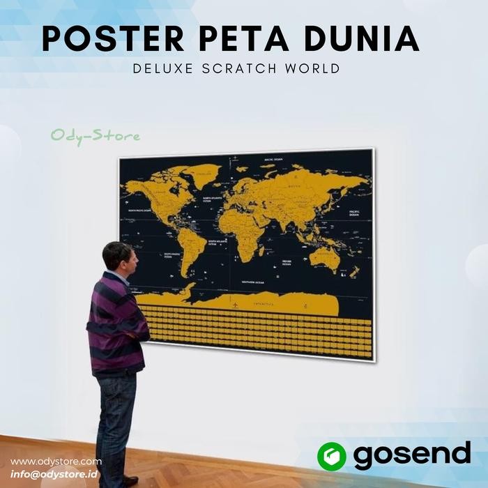 

POSTER PETA DUNIA DELUXE SCRATCH WORLD MAP NATIONAL FLAG FOR TRAVELERS