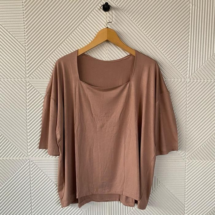 BEST SELLER Atasan LD 140 / Kaos Polos Jumbo Big Size / Atasan Kerah Kotak Super Jumbo / Kaos