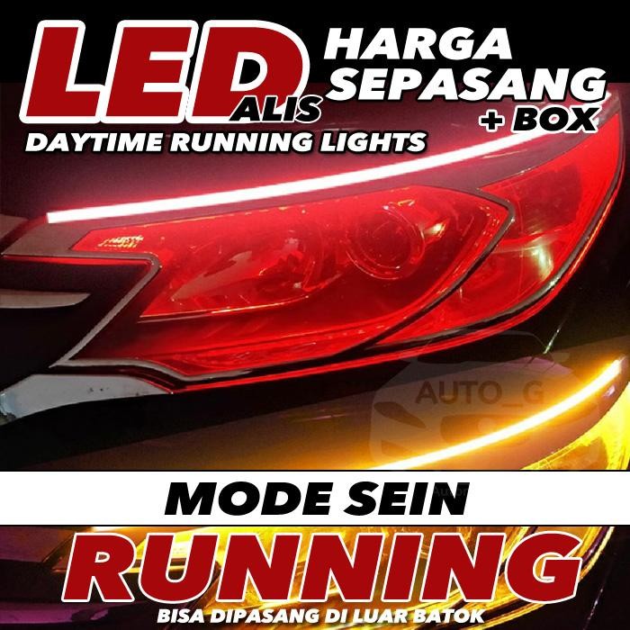 LAMPU ALIS LED DRL RUNNING MOTOR MOBIL 30CM, 45CM, 60CM GRADE A+
