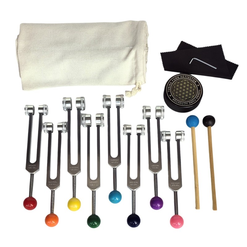 Chakra Tuning Fork Set For Healing, Tuning Forks With Tuning Fork Activator For Healing,Sound