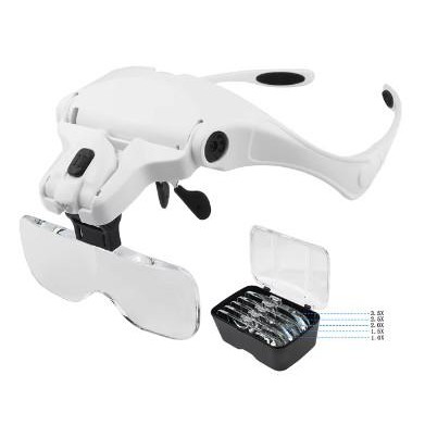 

Kaca Pembesar Servis HP Kacamata Reparasi 3.5X Magnifier 2 Led