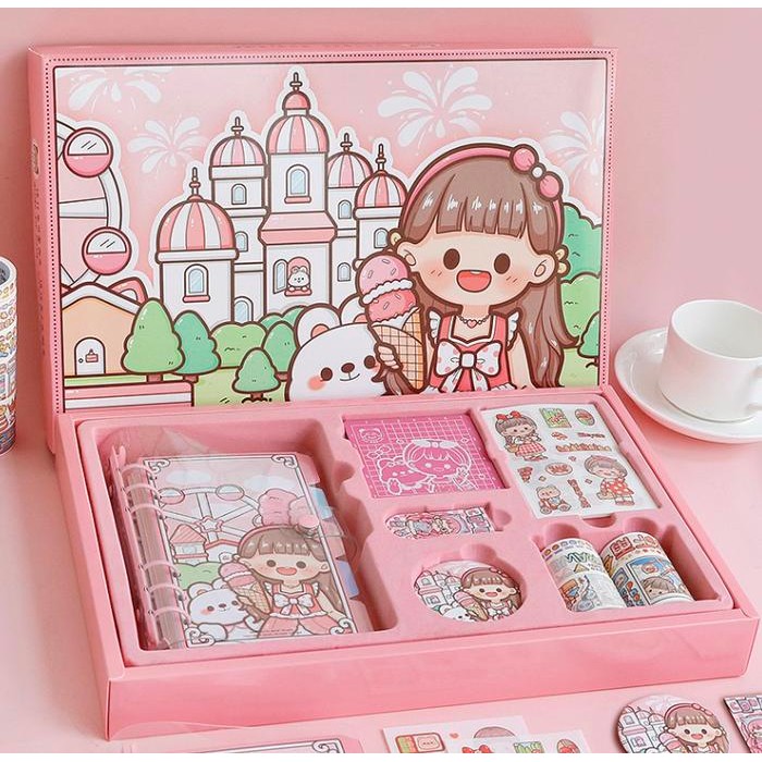 

Diary Set Buku Jurnal Binder Aesthetic Buat Hadiah Ulang Tahun Edisi Dodo Girl TLD81 Stiker Foto