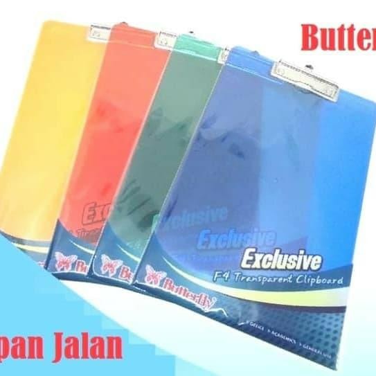 

Papan Ujian / Papan Jalan / Clipboard Acrylic F4 Butterfly Transparent