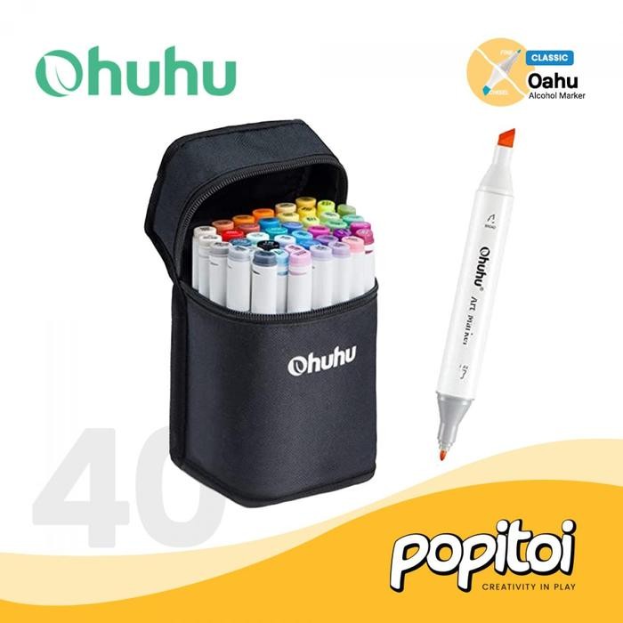 

OHUHU Oahu 40 60 80 100 120 160 200 320 Colors Dual Tip (Fine & Chisel) Alcohol Art Markers