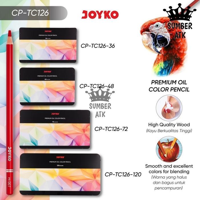 

Premium Oil Color Pencil Pensil Warna Joyko CP-TC126 36 , 48 , 72 , 120 WARNA