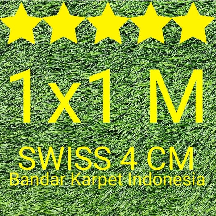 RUMPUT SINTETIS SWISS TEBAL 4 CM UKURAN 1X1 METER