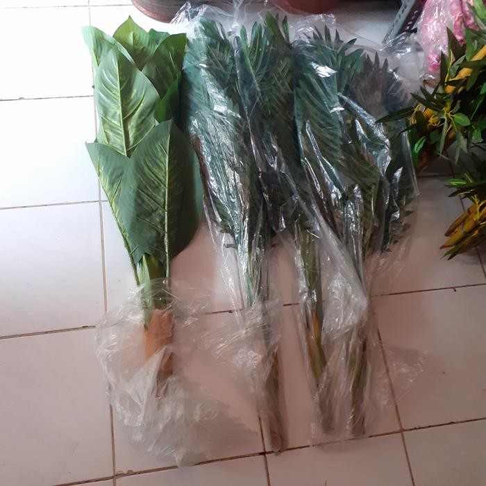 bunga hias plastik/bunga plastik/hon palem/aglonema beras tumpah