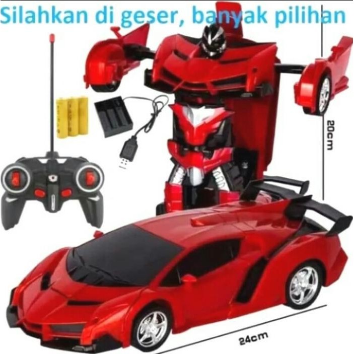 RC TRANSFORMER MOBIL REMOT JADI MOBIL BATRAI CAS, MOBIL JADI ROBOT