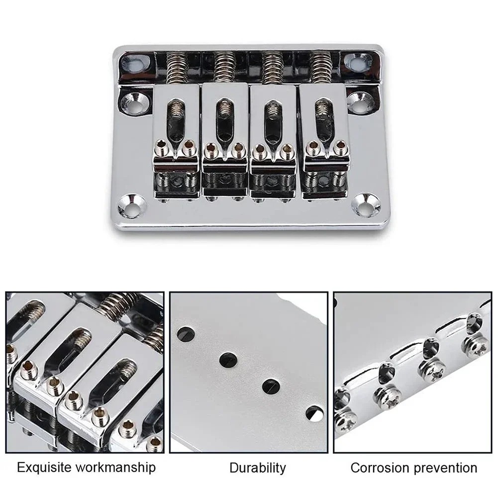 4 String Guitar Bridge Hard-tail Tailpiece Ukulele Adjustable For CigarBox Guitars Accessory Bridge