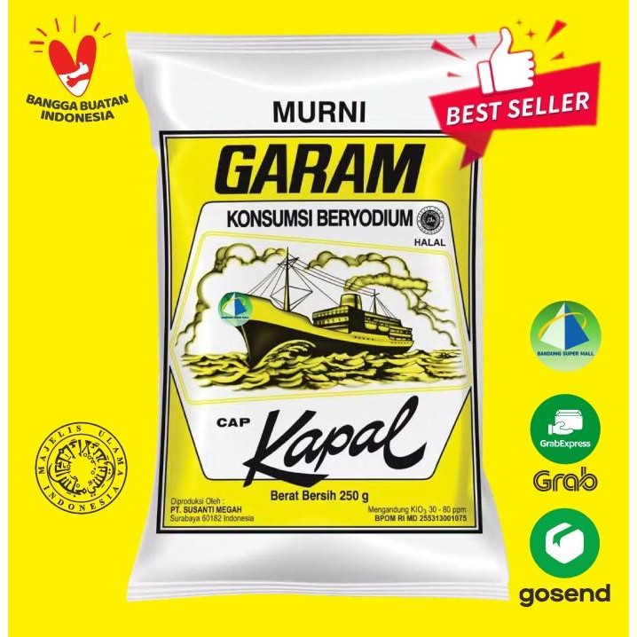 

(Allthebest) Garam Kapal 250gr Garam Murni Cap Kapal Pure Salt