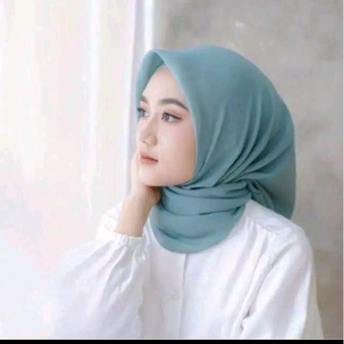 Hijab Segi 4 Biru Elektrik/Biru BCA/Biru BIREL/ Biru Wardah/Hijau Wardah/ Hijab Premium Pollycotton/