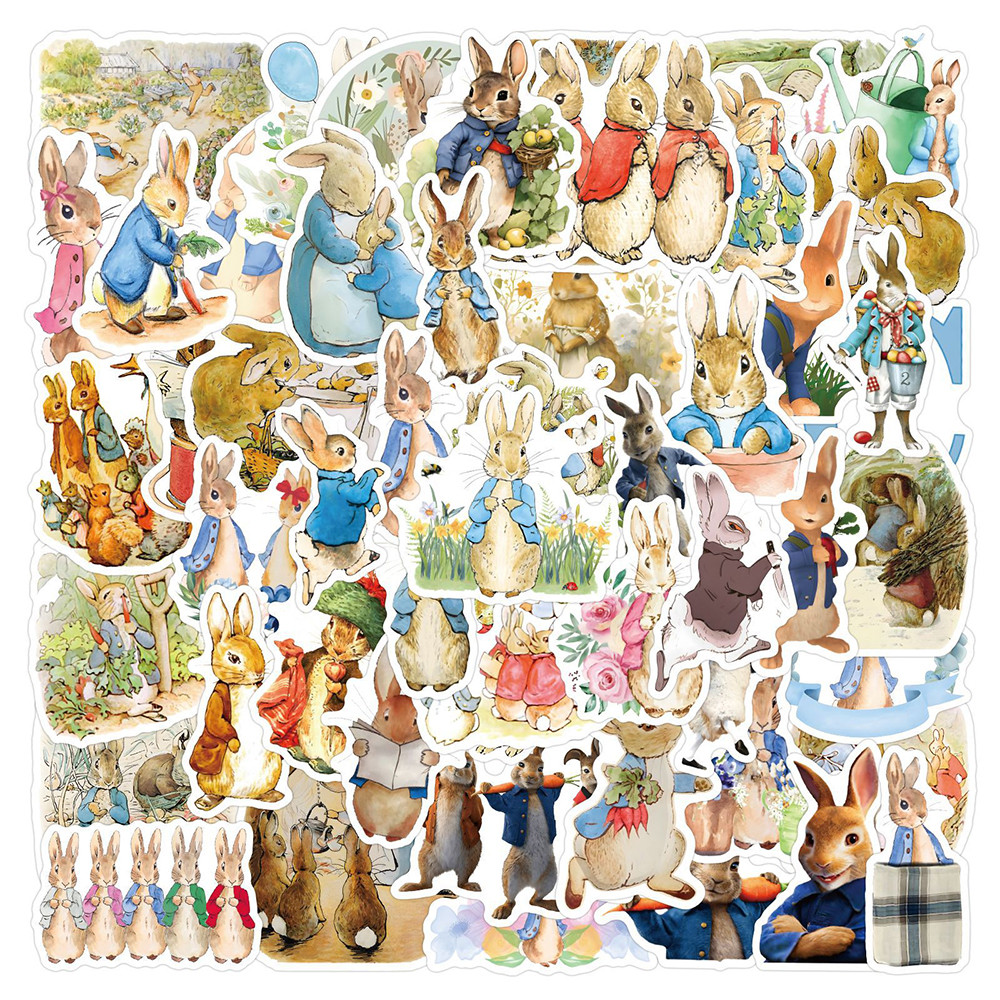 10/30/50pcs Novel Peter Rabbit Cartoon Stickers Waterproof DIY Skateboard Helmet Fridge Car Kawaii