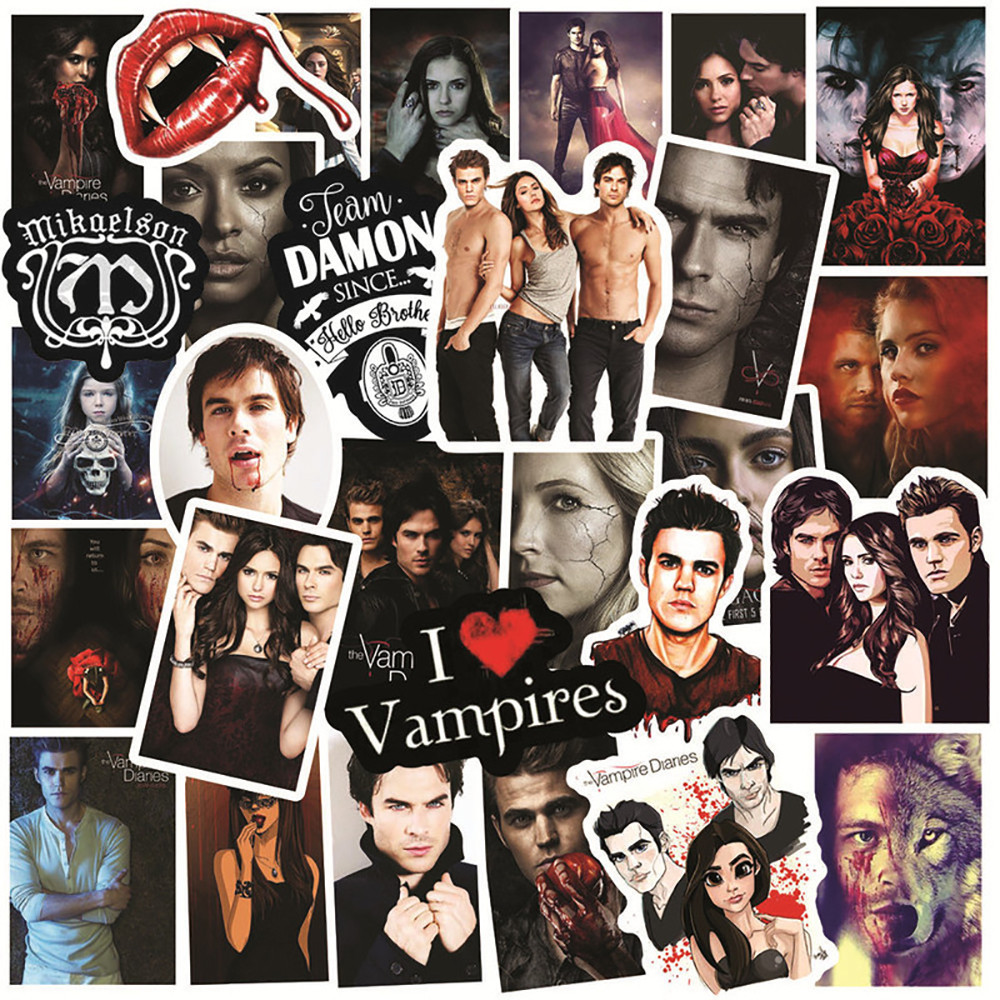 10/30/50PCS TV Show The Vampire Diaries Graffiti Stickers Motorcycle Luggage Guitar Skateboard DIY