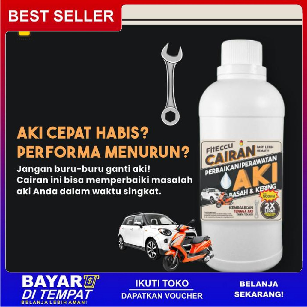 FREE ONGKIR FITECCU AIR AKI KERING CAIRAN VITAMIN PERBAIKAN PERAWATAN AKI ECCU KERING BASAH MOTOR