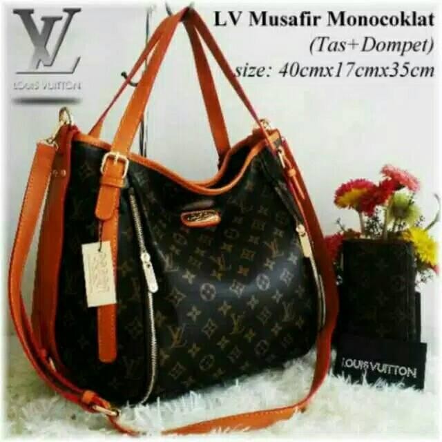 LV MUSAFFIR BESAR Wanita Set Dompet Grosir Supplier Agen Pusat Tas