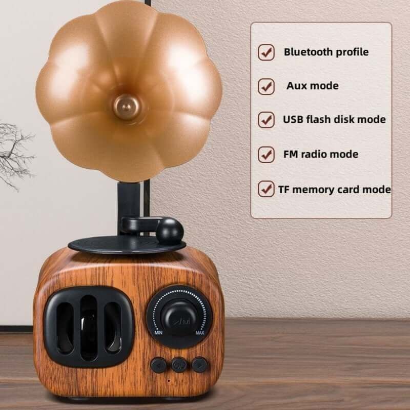Gift Phonograph Bluetooth Speaker Creative Retro Wireless Gramophone Bluetooth Speaker Audio Stereo 