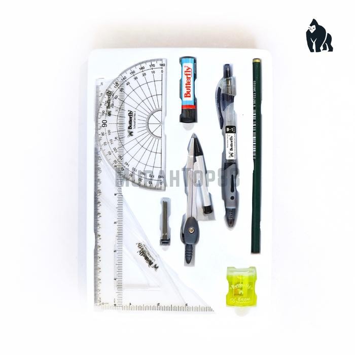 

Butterfly School Set 02 / Alat Tulis Set / Penggaris Busur Jangka Stationery Lengkap