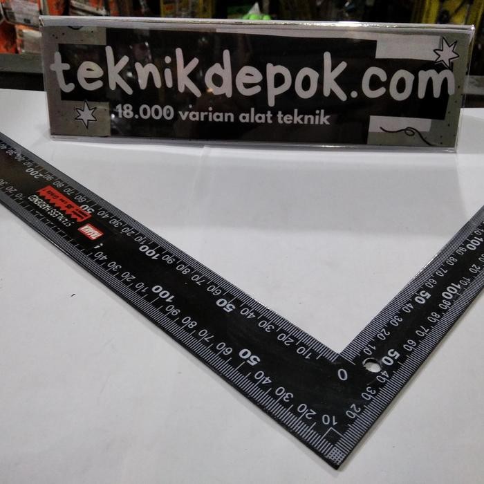 

Tasaka B7516 Grade 1 Penggaris Siku Tukang Hitam Try Square 90 Derajat