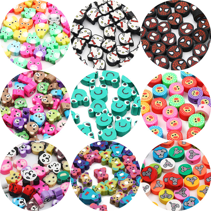 Mixed Animals Polymer Clay Beads Loose Spacer Beads For Diy Jewelry Making Crafts Handmade Bracelet