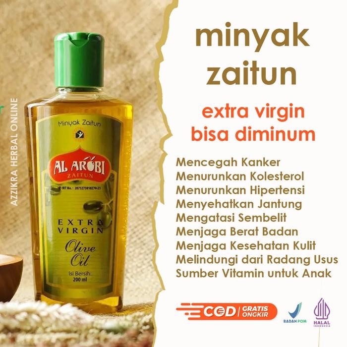 

Al Arobi Minyak Zaitun Extra Virgin Olive Oil Asli Original Untuk Diminum
