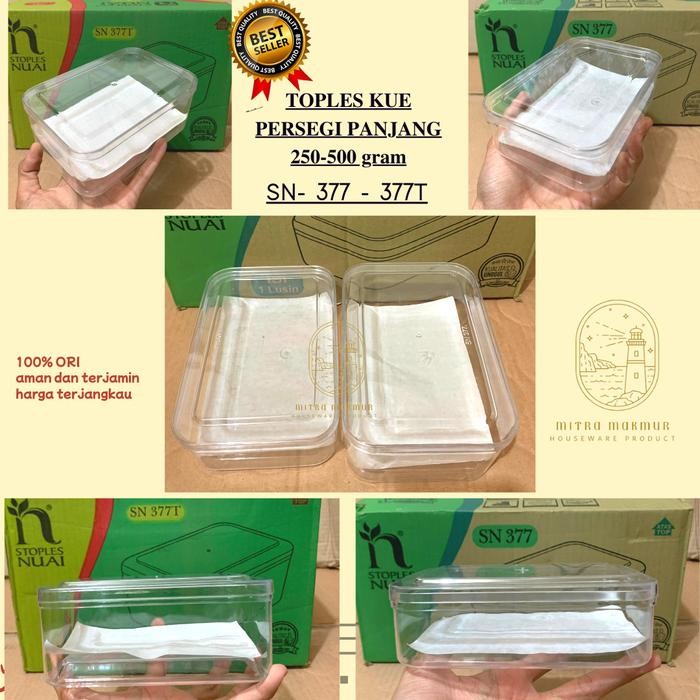 Toples Kue Kering Nuai 250 - 500 Gram Toples Persegi SN 377 377 T