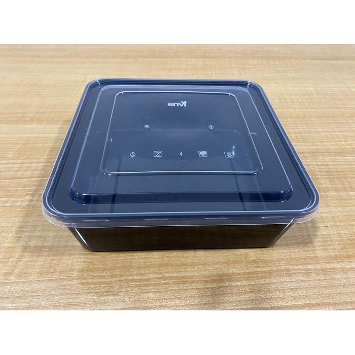 THINWALL HITAM 2000 ML SQUARE + TUTUP MEREK ENVI HARGA 200 PCS