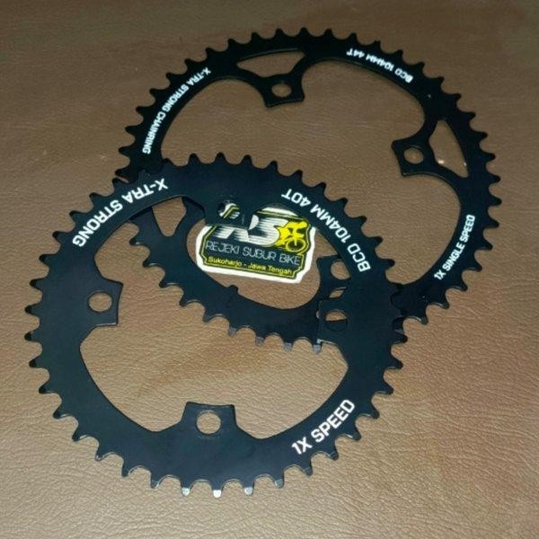 CHAINRING CRANK SEPEDA BCD 104 40 DAN 44 T UNTUK SEPEDA BMX FIXIE 40T 44T HI TEN X TRA STRONG