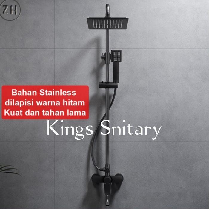 Paling Laris Shower Tiang Set Column Hitam /Shower Panas Dingin Model Toto