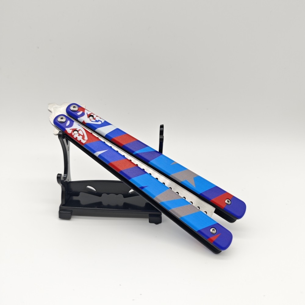 23Cm Valorant Game Peripherals Craft Toy, Balisong Training Knife, Metal Weapon Model, Butterfly