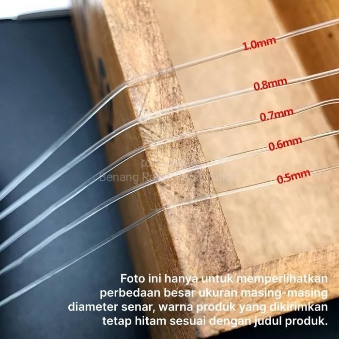 (Expert) Senar Karet Gelang Elastis / Tali Benang Kenur Karet Nilon Warna Hitam