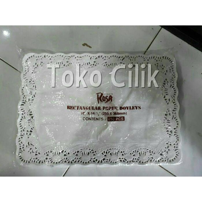dolley/paper/persegi panjang/besar/alas/renda/kue/piring/kertas/paper