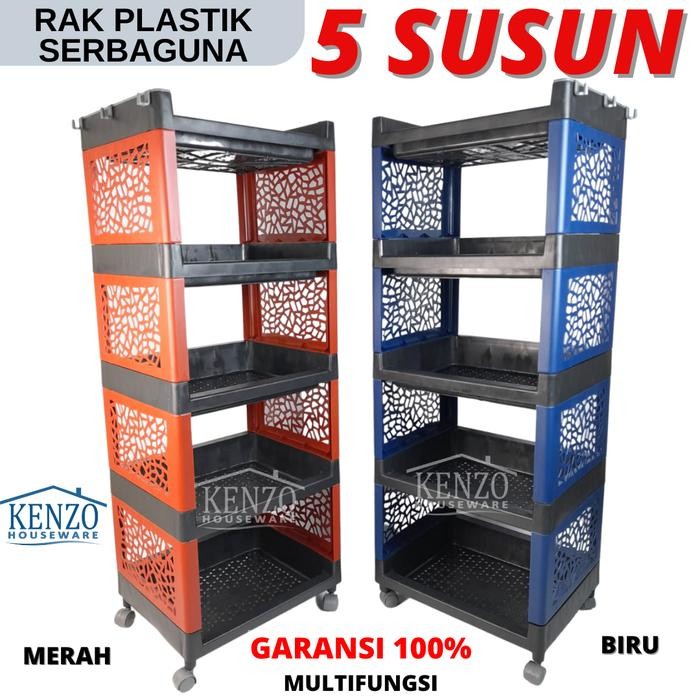 Rak Serbaguna 4 5 Susun Plastik Besar Rak Susun Plastik Roda Awet Kuat