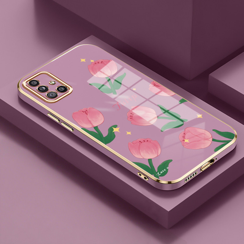 Casing Untuk Samsung Galaxy A51 M40s Case Casing Air madu berwarna persik mencintai silikon tahan HP