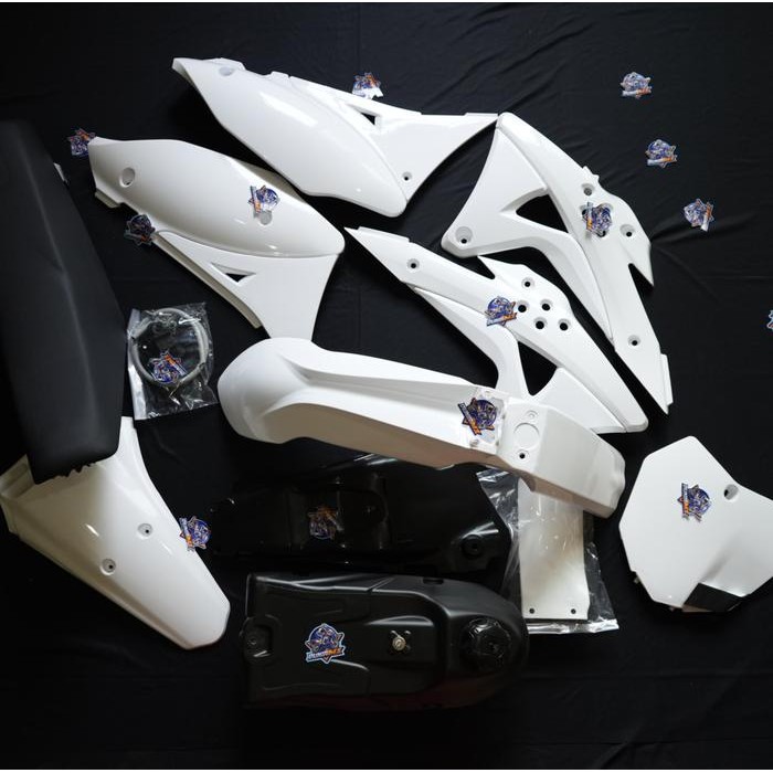 BODYSET GORDON FULL BODY SET KLX 150 GORDON PUTIH FULL TANGKI HITAM