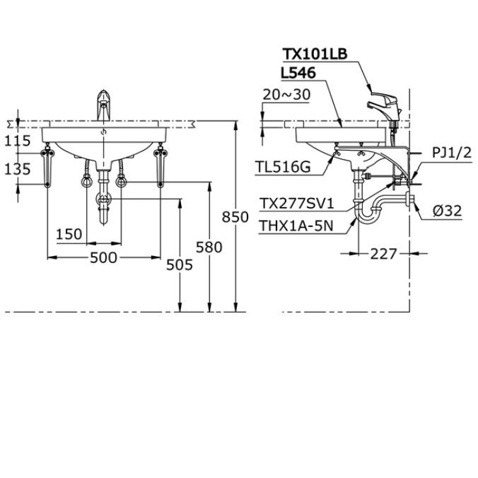 Terhemat Wastafel Toto L546 W/F Putih
