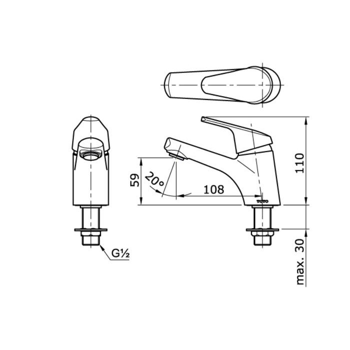 Laris Kran Wastafel Toto Tx 109 Kea / Kran Toto Tx109Kea Toto Tx-109Kea