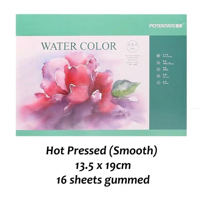 

POTENTATE WATERCOLOR PAD - HOT PRESSED (SMOOTH) 300GSM (13.5 X 19 CM) KODE 1321