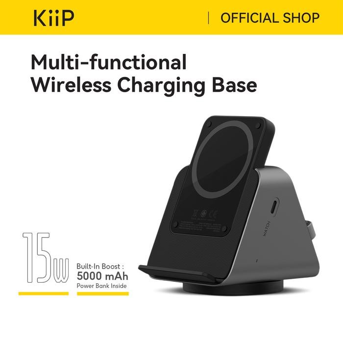 Kiip Wireless Ew50S Magsafe Powerbank Wireless Charger Base 3In1 Pd Fast Charging