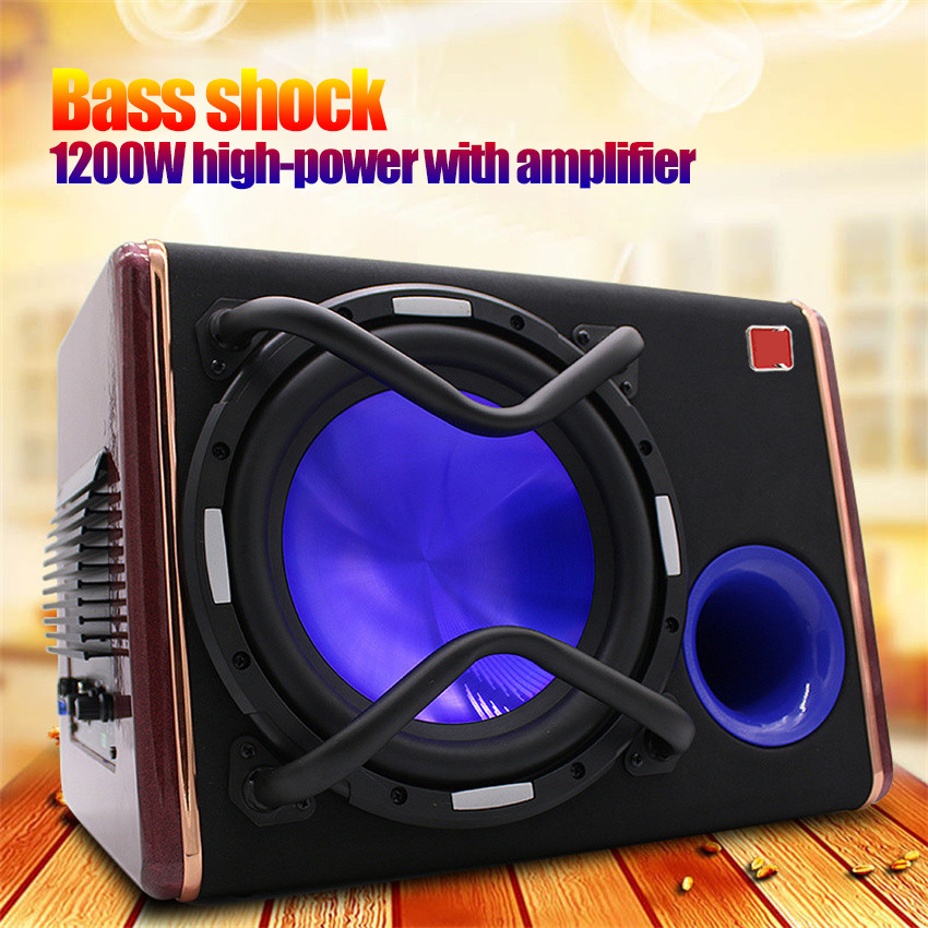 10 Inch Car Active Subwoofer Car Audio Modified 12V Powerful Speaker Amplifier Subwoofer Auto