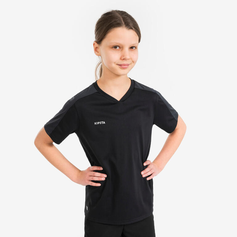 Decathlon KIPSTA Kaos/Jersey Anak Lengan Pendek Essential - Hitam - 8817149