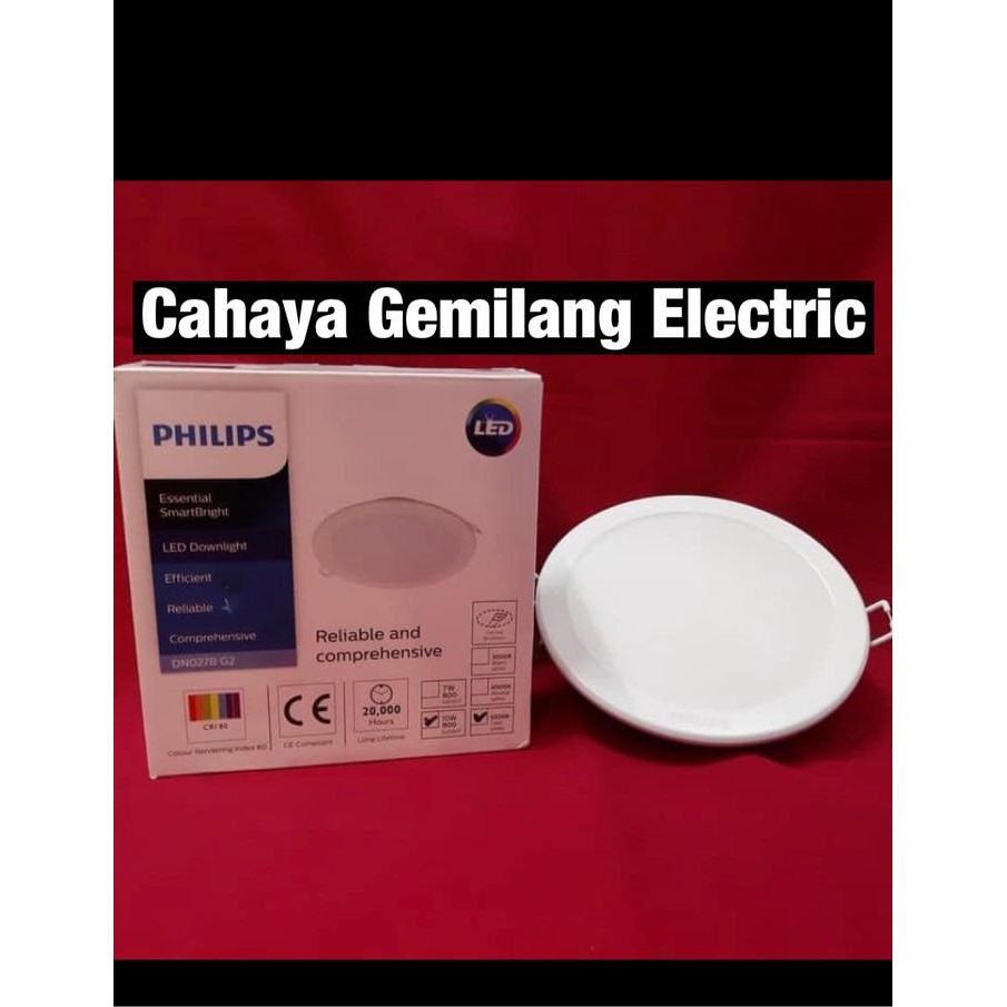 Downlight philips led dn027b dn027 10watt 10w slim inbow lampu 5" 5in